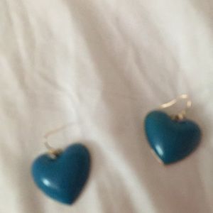Gold tone and turquoise earrings